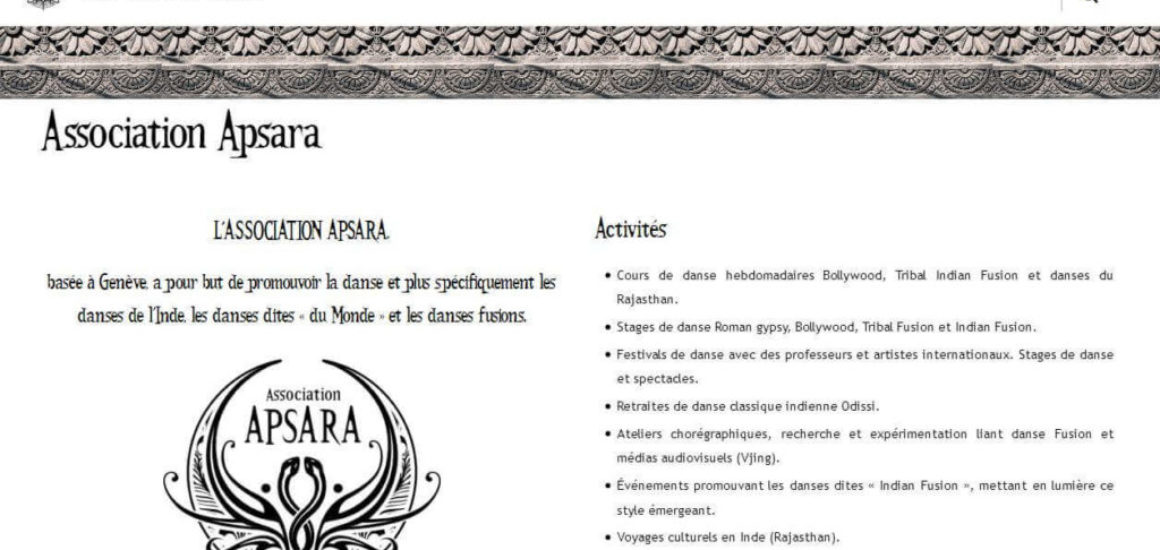 Association Apsara - site web sous Wordpress mis en place par eTisse.ch