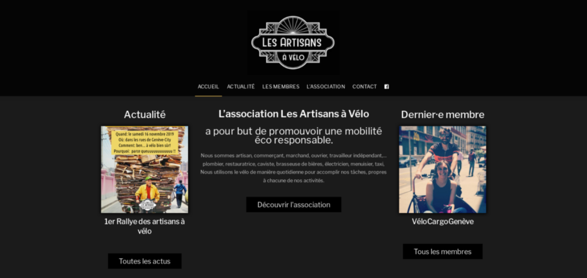 Réalisation WordPress : Les Artisans à Vélo, pour une mobilité éco responsable à Genève