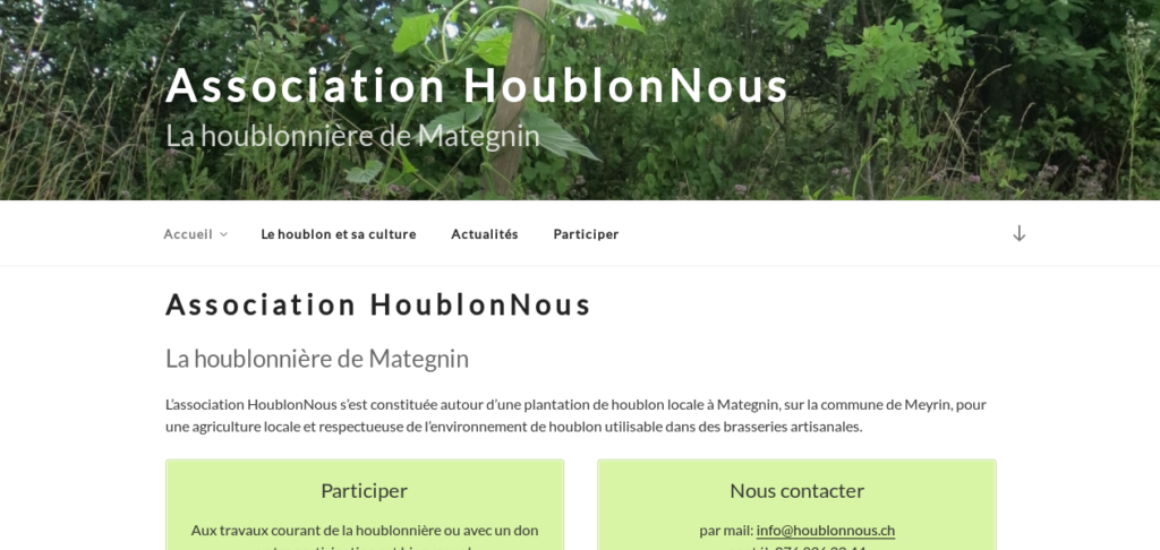 HoublonNous - site web sous Wordpress mis en place par eTisse.ch